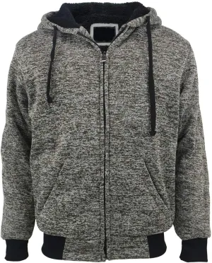 Yasumond Hoodies for Men Zipper Fleece Sweatshirt Heavy Sherpa Lined Hooded Warm Winter Coats Big Tall