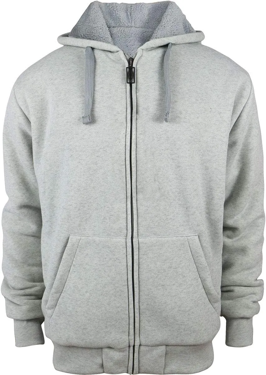 Yasumond Hoodies for Men Zipper Fleece Sweatshirt Heavy Sherpa Lined Hooded Warm Winter Coats Big Tall