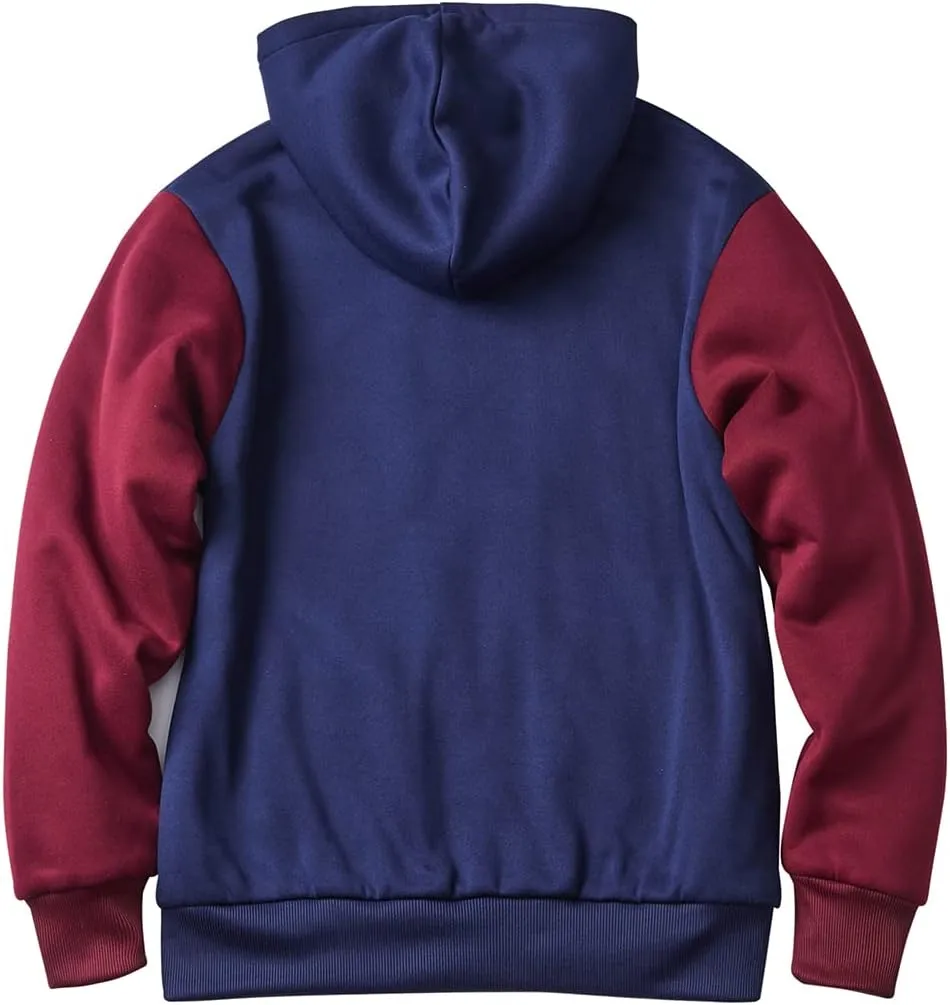 Yasumond Hoodies for Men Zipper Fleece Sweatshirt Heavy Sherpa Lined Hooded Warm Winter Coats Big Tall