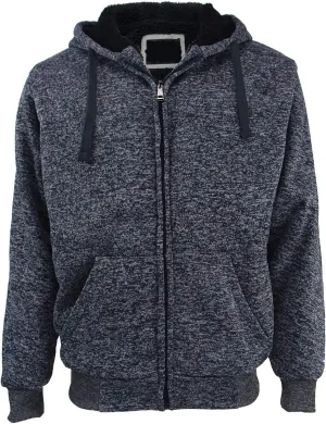 Yasumond Hoodies for Men Zipper Fleece Sweatshirt Heavy Sherpa Lined Hooded Warm Winter Coats Big Tall