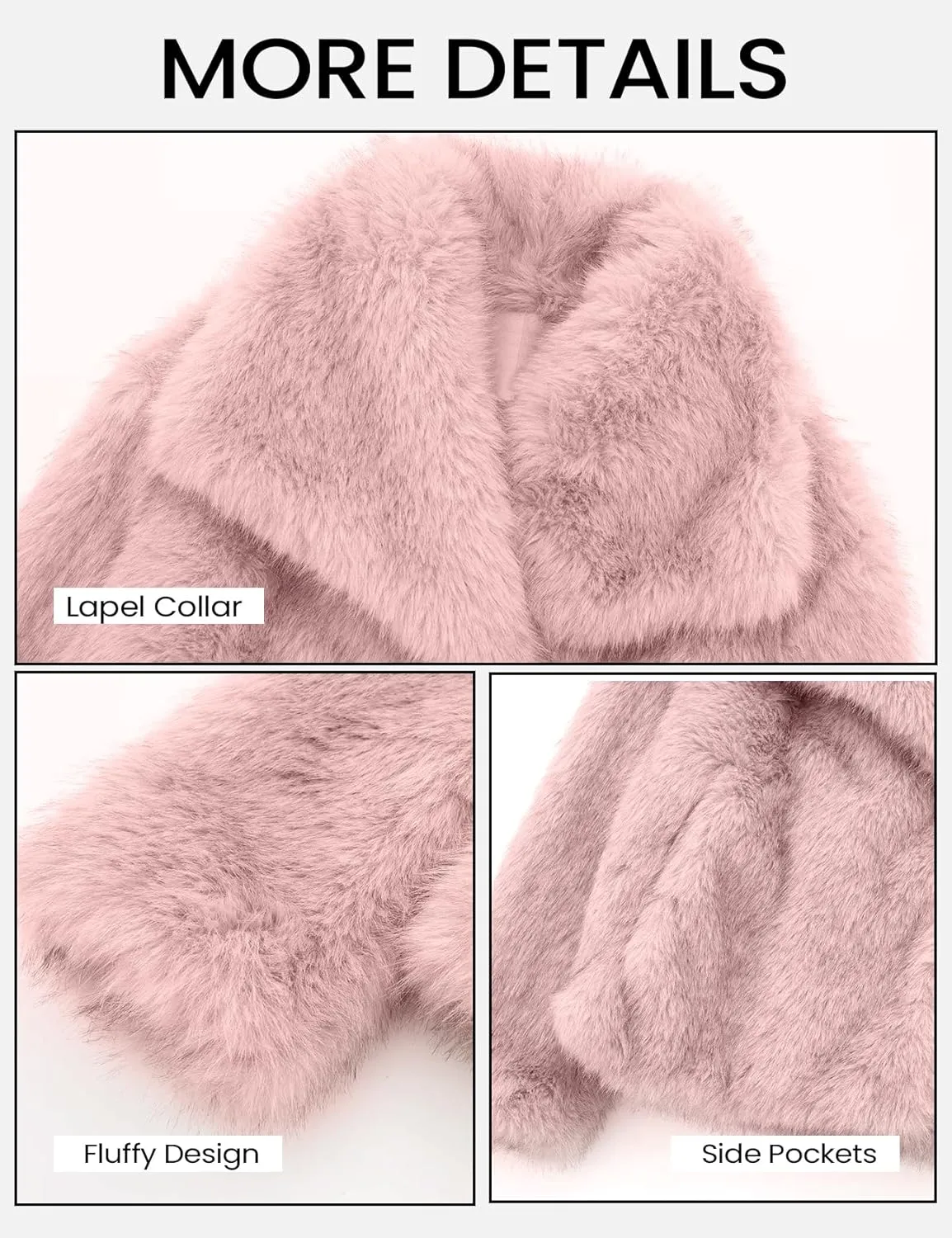 Yimoon Womens Faux Fur Coat Lapel Open Front Fluffy Shaggy Jacket Winter Warm Furry Overcoat