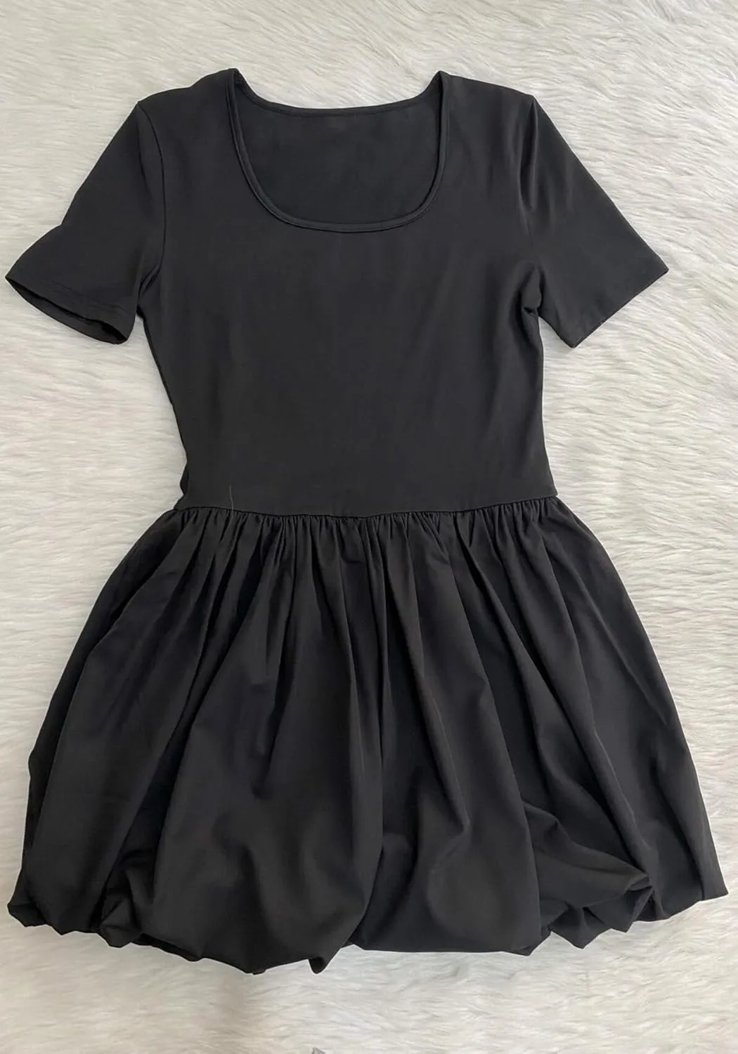 YOOTIKO Women Y2k Bubble Mini Dress Party Clubwear Sexy Square Neck Long Sleeve Cute Puffy Dress