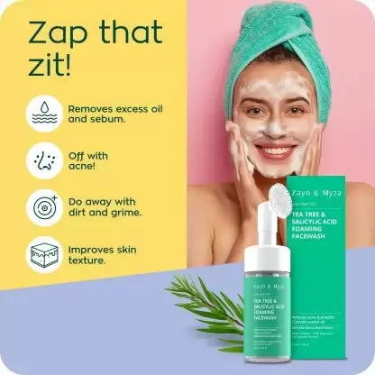 Zayn & Myza Tea Tree & Salicylic Acid Foaming With Built-In Deep Cleansing Brush (For Women)