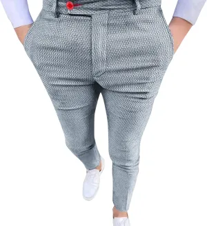 ZYXTIM Men's Dress Pants Flat Front Stretch Skinny Slim Fit Business Casual Fashion Golf Pencil Chinos Pants Big and Tall